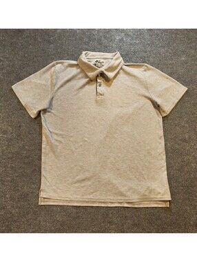 Trunks Surf & Swim Co. Striped Polo Shirt Men's Medium Beige Casual Golf Top